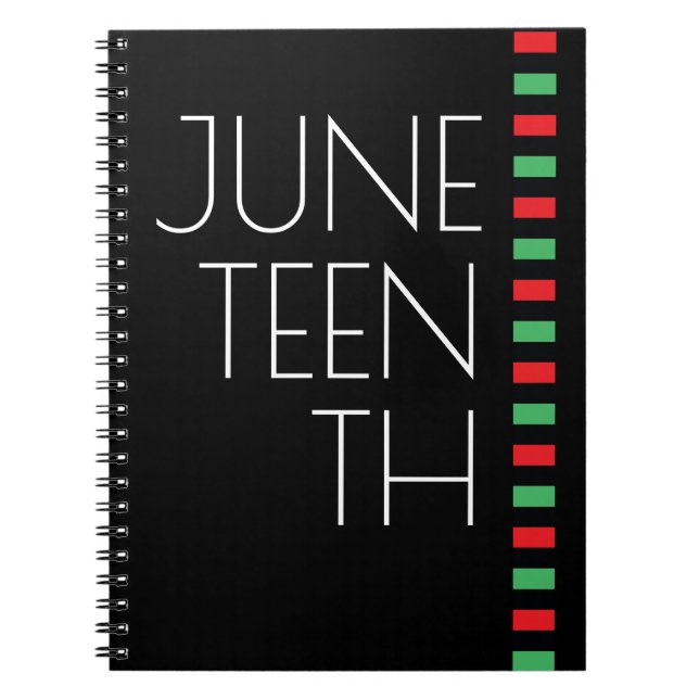 Typografie Red Black Green Juneteenth Notizblock (Vorderseite)