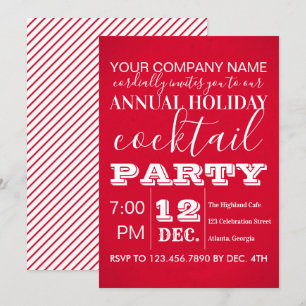 Typografie Red Corporate Holiday Party Einladung