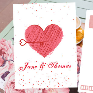 Typografie Romantisch Süßes Rotes Herz Valentinsta Postkarte