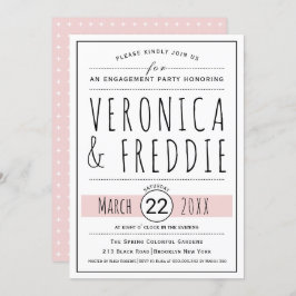 Typografie-Rosa-Hochzeitsfeier Einladung