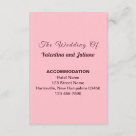 Typografie Rosa Hochzeitsunterkunft Portrait Begleitkarte