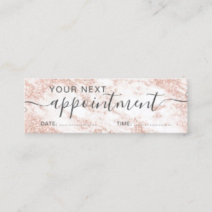 Typografie-RosengoldGlitter-Marmorverabredung Mini Visitenkarte