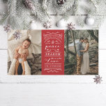 Typografie Rote Freude und Frieden in dieser Saiso Feiertagskarte<br><div class="desc">Wünschen Sie Familie und Freunde "Joy and Peace" in dieser Saison mit zwei Fotos und Ihrem Namen und Jahr. Fotos mit freundlicher Genehmigung von Leeds Wedding Fotograf,  John Hope. Besuchen Sie ihn unter http://www.johnhopephotography.com</div>