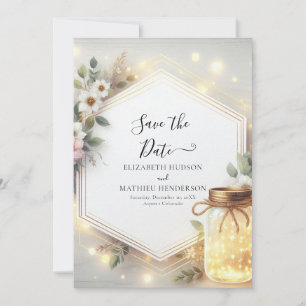Typografie Rustic Mason Jar Wedding Save The Date