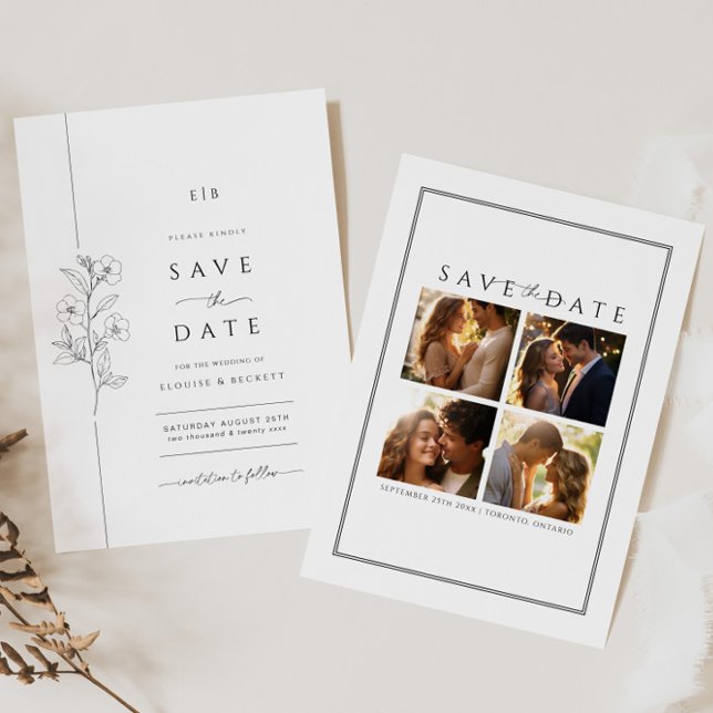 Typografie Save the Date Hochzeitseinladung Foto Einladung (Von Creator hochgeladen)