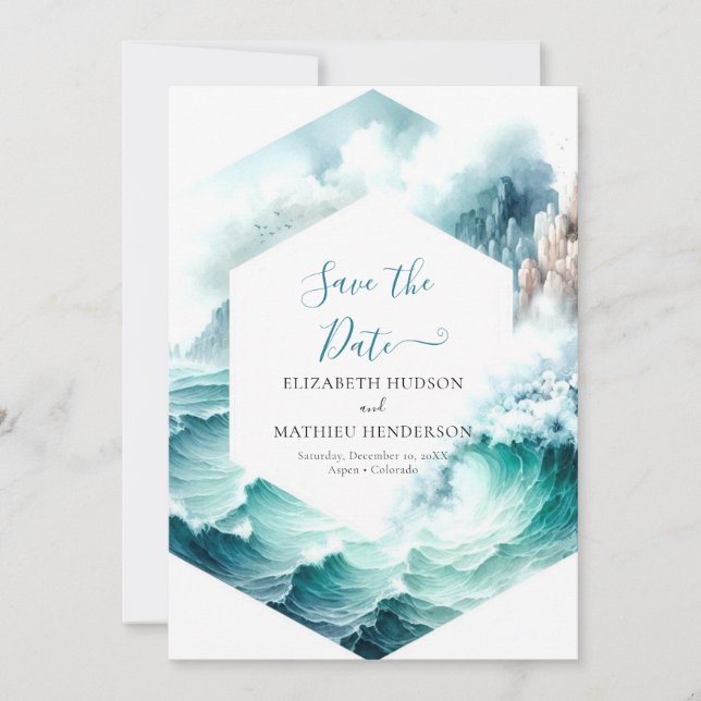 Typografie Schöne Schönheits-Hochzeit Save The Date (Vorderseite)