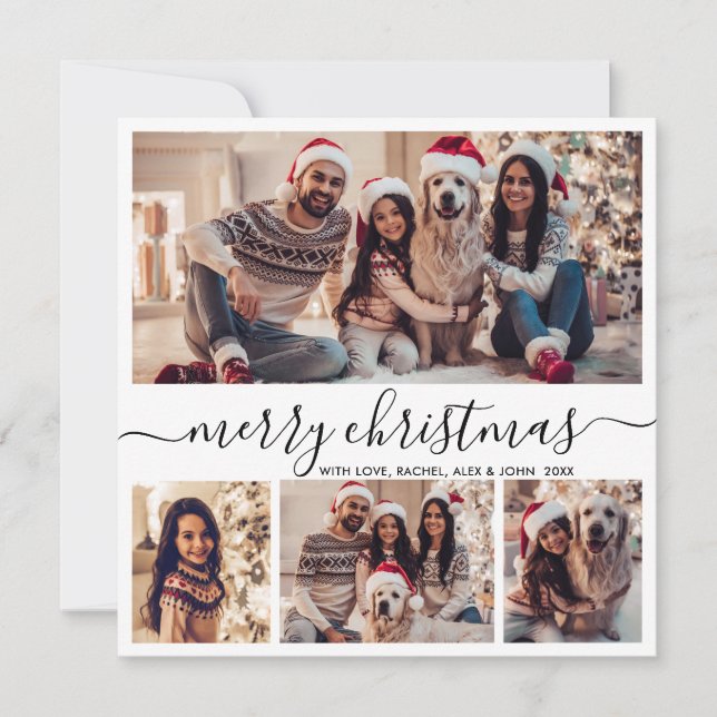 Typografie Schwarz-weiß 5 FotoCollage Weihnachten (Vorderseite)