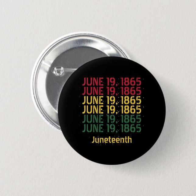 Typografie Schwarze Geschichte 19. Juni 1865 19. Button (Vorne & Hinten)