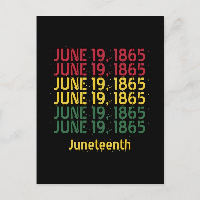 Typografie Schwarze Geschichte 19. Juni 1865 19. Postkarte (Vorderseite)