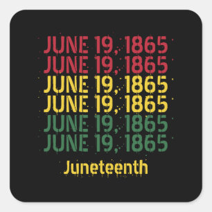 Typografie Schwarze Geschichte 19. Juni 1865 19. Quadratischer Aufkleber