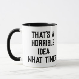 Typografie Schwarze Schriftart Design der schreckl Tasse