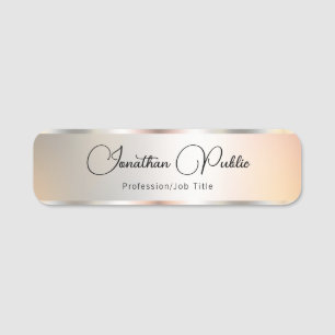 Typografie Script Name Imitate Silver Template Tre Namensschild