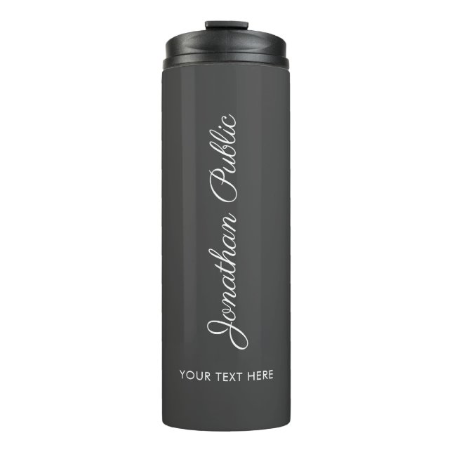 Typografie Script Name Modern Elegante Thermosbecher (Vorderseite)