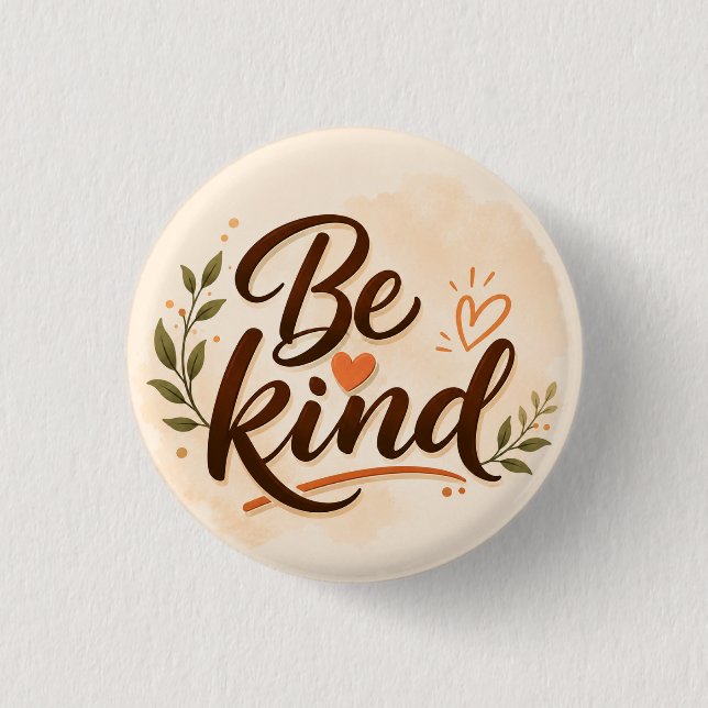 Typografie 'Sei freundlich' Button (Vorderseite)
