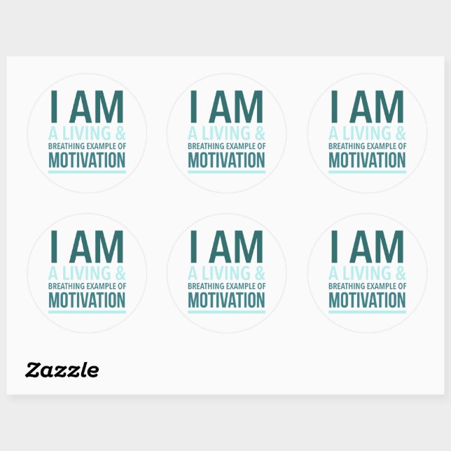 Typografie-Selbstmotivation-Aufkleber Runder Aufkleber (Blatt)