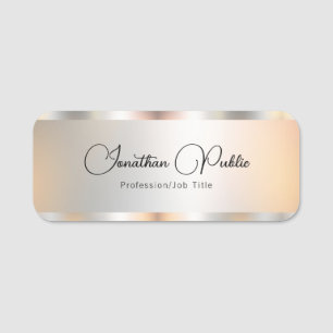 Typografie Skripttext Silver Template-Elegant Namensschild