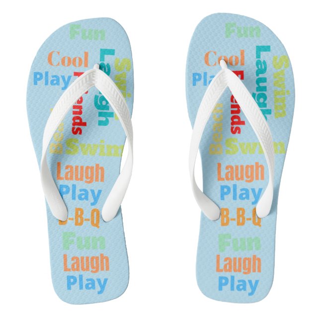 Typografie-Spaß Flip Flops (Fußbett)