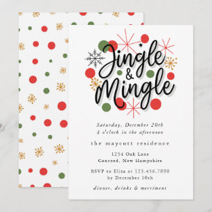 Typografie Spaß Jingle und Mingle Weihnachtsfest-P Einladung