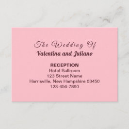 Typografie-Stil Rosa Hochzeitsempfang Begleitkarte