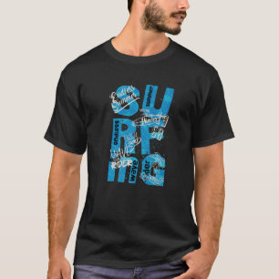 Typografie surfen Sommer Vibes Blue Wave T-Shirt