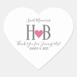 Typografie Sweet Erinnerungen Gastgeschenk Hochzei Herz-Aufkleber