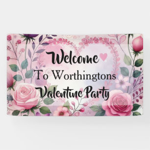 Typografie Text florale Herzen romantische Wasserf Banner