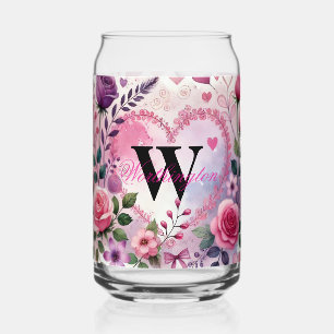 Typografie Text florale Herzen romantische Wasserf Dosenglas