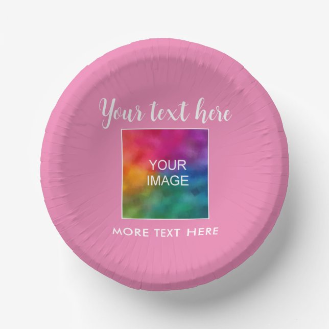 Typografie Textname Foto Bild Rosa Vorlage Pappteller (Vorderseite)