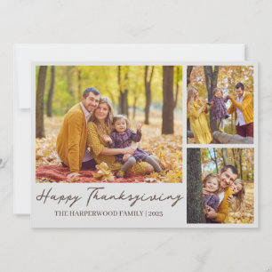 Typografie Thanksgiving Familienfoto-Collage Feiertagskarte