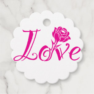 Typografie trifft Natur: Die Rose der Liebe Geschenkanhänger