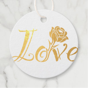 Typografie trifft Natur: Die Rose der Liebe Geschenkanhänger