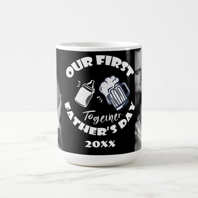 Typografie und Foto des sonnigen Ersten Vaters  Kaffeetasse (Mittel)