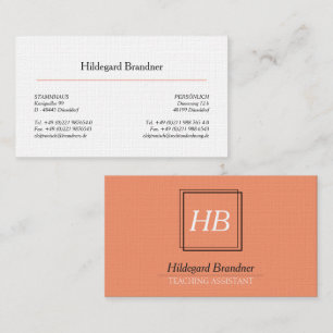 Typografie und Lachs Visitenkarte