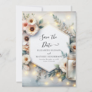 Typografie Unique Mason Jar Wedding Save The Date