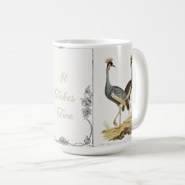 Typografie von Kran-Vögeln: Es dauert zwei Kaffeetasse