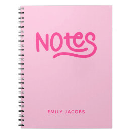 Typografie von rosa Handschriften Notizblock