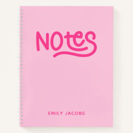 Typografie von rosa Handschriften Notizbuch