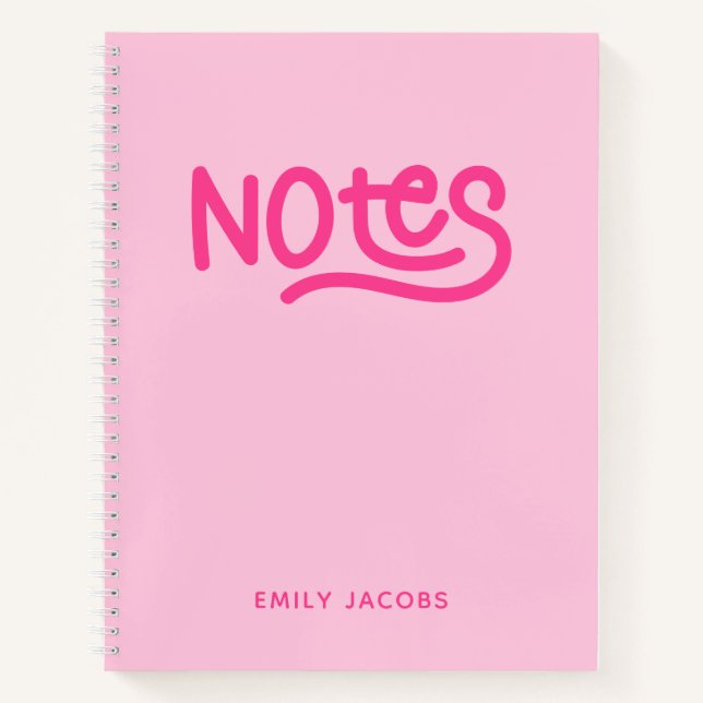 Typografie von rosa Handschriften Notizbuch (Vorderseite)
