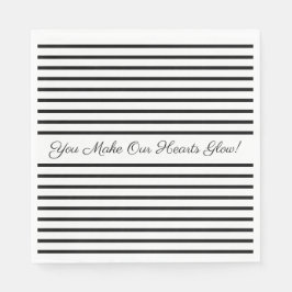 Typografie von Schwarzweiß-Streifen Serviette