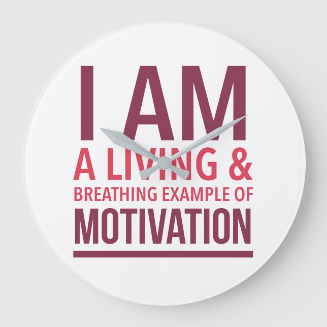 Typografie Wall Clock Große Wanduhr (Vorderseite)