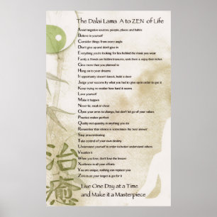 Typografie-Wand-Kunst Dalai Lama A zum Zen Poster