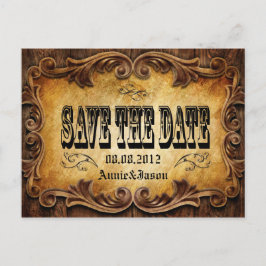 Typografie Western Land Hochzeit Save the Date Ankündigungspostkarte