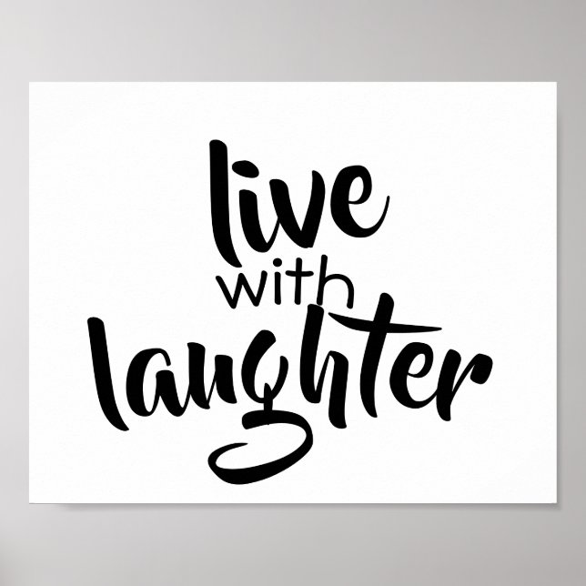 Typografie Wortposter schwarz-weiß Poster (Vorne)