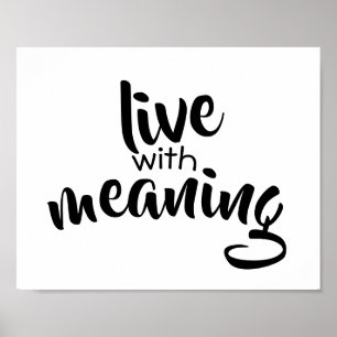 Typografie Wortposter schwarz-weiß Poster