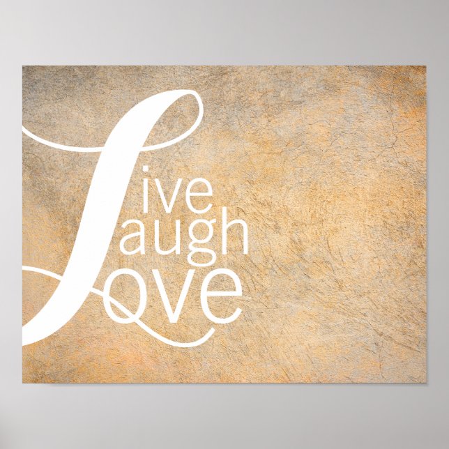 Typografie Zitat Poster Live Lachen Liebe (Vorne)