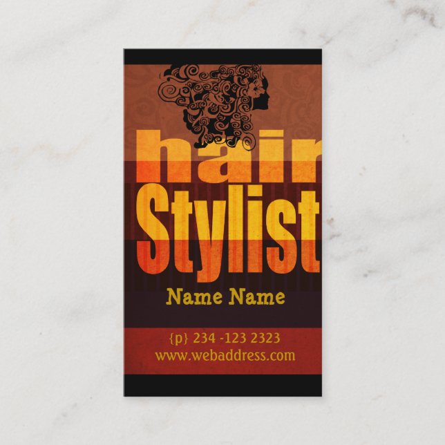 Typografiehairstylist-Salon Terminkarte (Vorderseite)