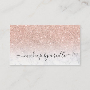 Typografiemarmor-Rosen-GoldGlitter des Makes-up Visitenkarte