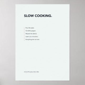 Typografieposter Slow Cooking Poster