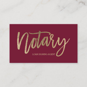 Typografierot Burgunder des Notars elegantes Gold Visitenkarte