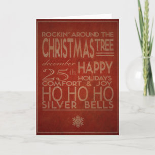 Typografieweihnachtskarte im Rot Feiertagskarte